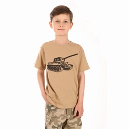 T-shirt Dziecięcy Junior Czołg T-34 Beżowy