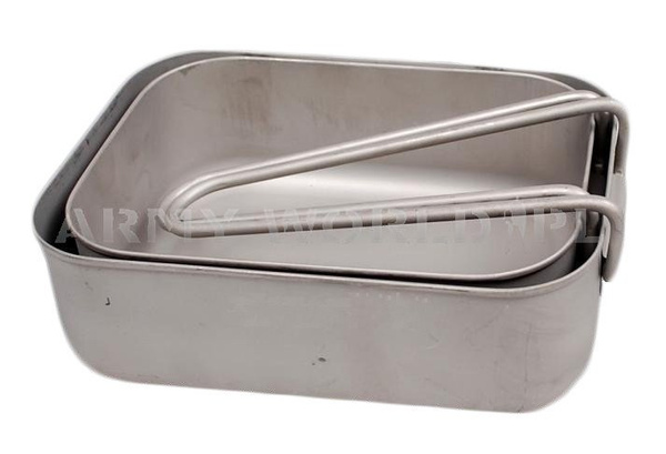 Military Dutch Mess Kit Two-Pieces Stainless Steel Original Demobil