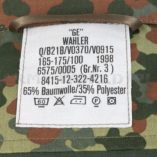 Bluza Wojskowa Flecktarn Bundeswehr Oryginał Demobil DB