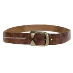 Pas Wojskowy Skórzany Brązowy Oryginał Demobił BDB